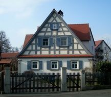 fachwerkhaus with blue timbers