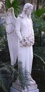 mourning angel, sculpture on graveyard