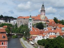 panorama of Krumlov castle in the Czech Republic
