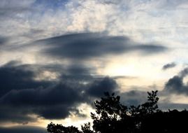 dark clouds with light spots