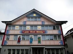 facade of the guest house Three King in Switzerland