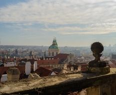 panoramic roof view of city, czech, prague