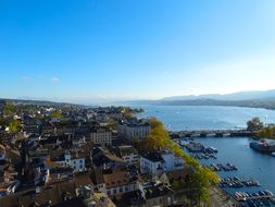 Zurich city aerial view