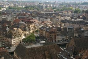 aerial view of Strasbourg, France