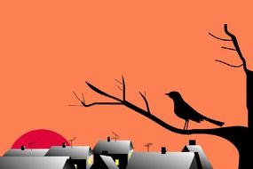 Picture of bird on a tree branch
