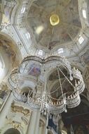 antique chandelier in the church