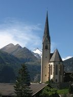 church in the mountains of austria