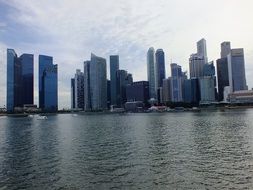 skyscrapers by the river in singapore