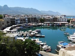 harbor with ships in Cyprus