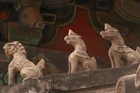 roof details in forbidden city in Beijing