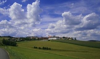 austria landscape sky clouds hills
