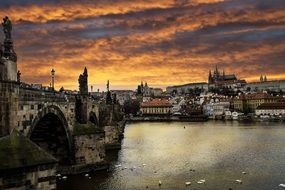 prague city river view