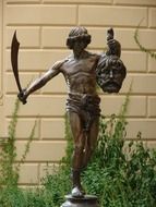 Goliath sculpture near the building