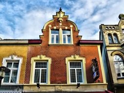 house with orange walls on the street in the Netherlands