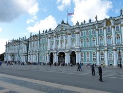 landscape of The facade of the winter palace in St. Petersburg