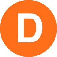 orange circle with white capital letter D