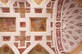 Vaults with frescoes of the palace in Bavaria