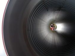 perspective, view through pipe