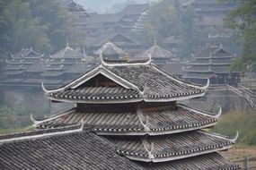 asian roof houses buildings