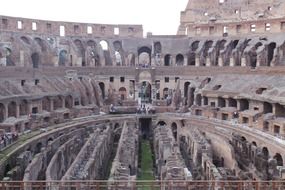 panorama of the colosseum inside