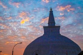 sunset temple in asia