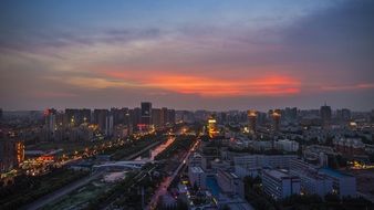 zhengzhou lights sunset