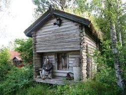 wooden hut in the garden