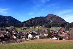 village near mountains in austria