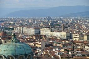 roof view of ancient city, italy, florence