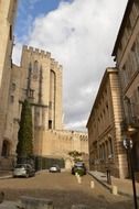 narrow street near the palais des papes in avignon