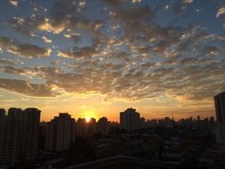 City at the sunset