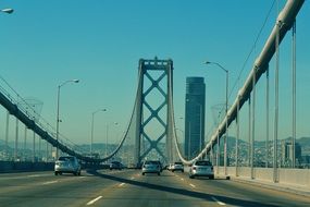 Cars on a bridge