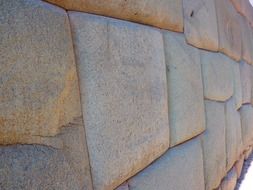 stone wall as inca architecture in peru