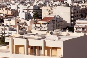 architectural buildings in the city center in greece