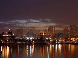 distant view of san diego at night