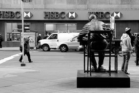 statue of a tailor in manhattan