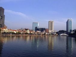 distant view of the buildings on the waterfront