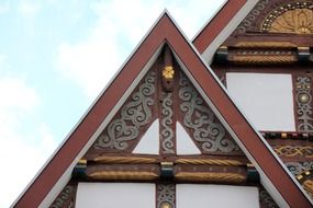 Decor and carving of fachwerkhaus