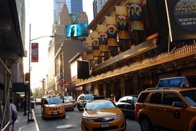 yellow taxis in Times Square in New York