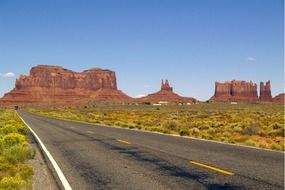 road in the monument valley, USA