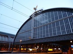 roof construction of railway station, netherlands, amsterdam