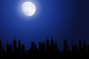 city town silhouette dawing