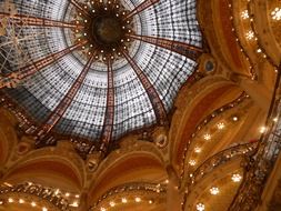 dome on the ceiling of a building in Paris