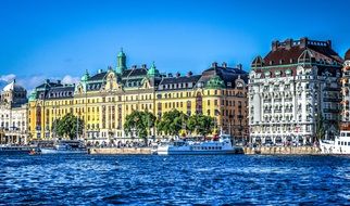 panorama of the promenade in Stockholm, Sweden