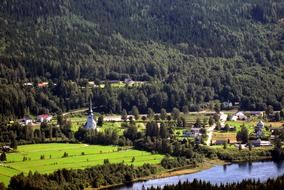 panoramic view of a picturesque village in sweden