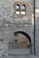 Arched entrance to a medieval castle, friuli, cividale