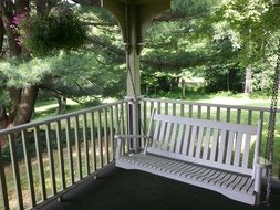 White porch swing