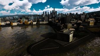 cityscape made by computer graphics