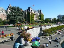 people on city streets in british columbia