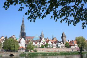 Ulm Cathedral among the houses